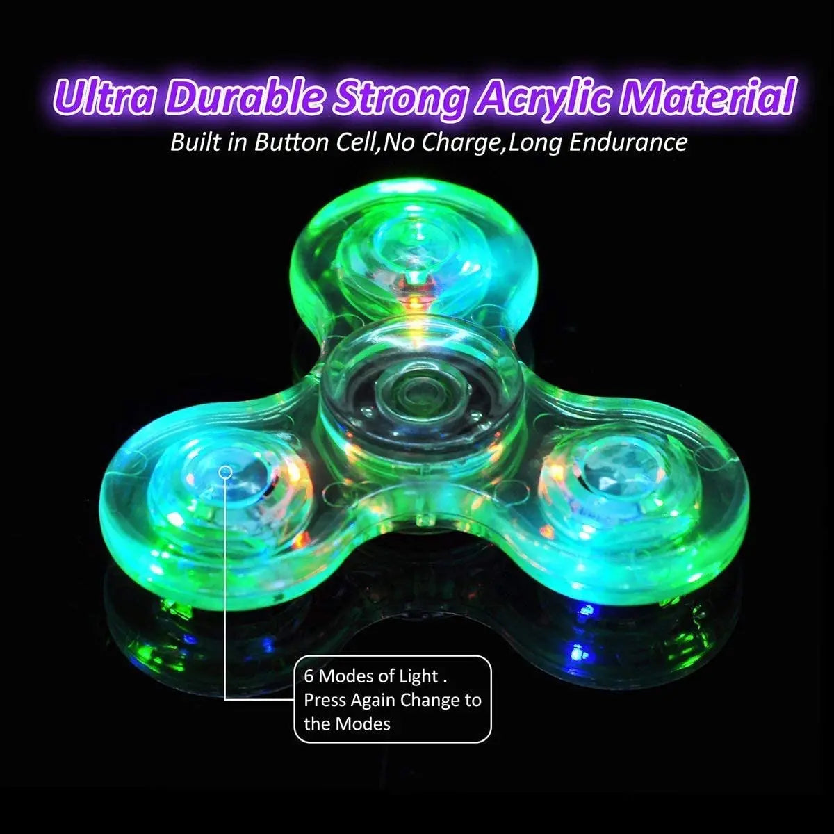 Glow-in-the-Dark LED Fidget Spinner | Stress Relief & Fun