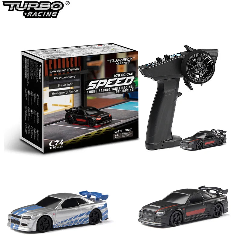 1:76 Turbo Drift RC Car | Compact High-Speed Racer