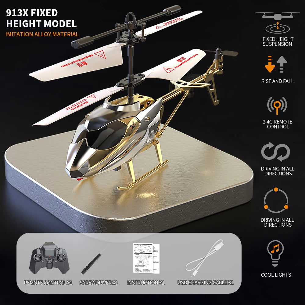 Drop-Resistant Alloy RC Helicopter