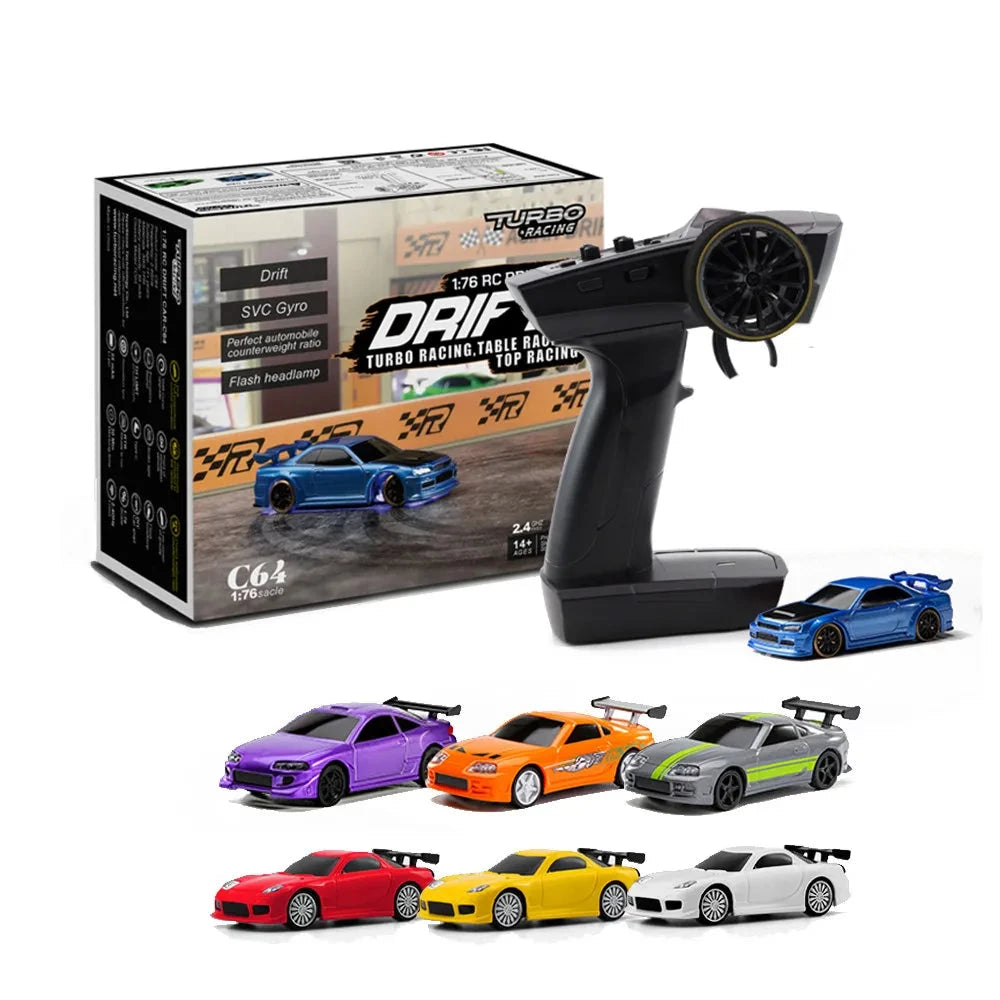 1:76 Turbo Drift RC Car | Compact High-Speed Racer