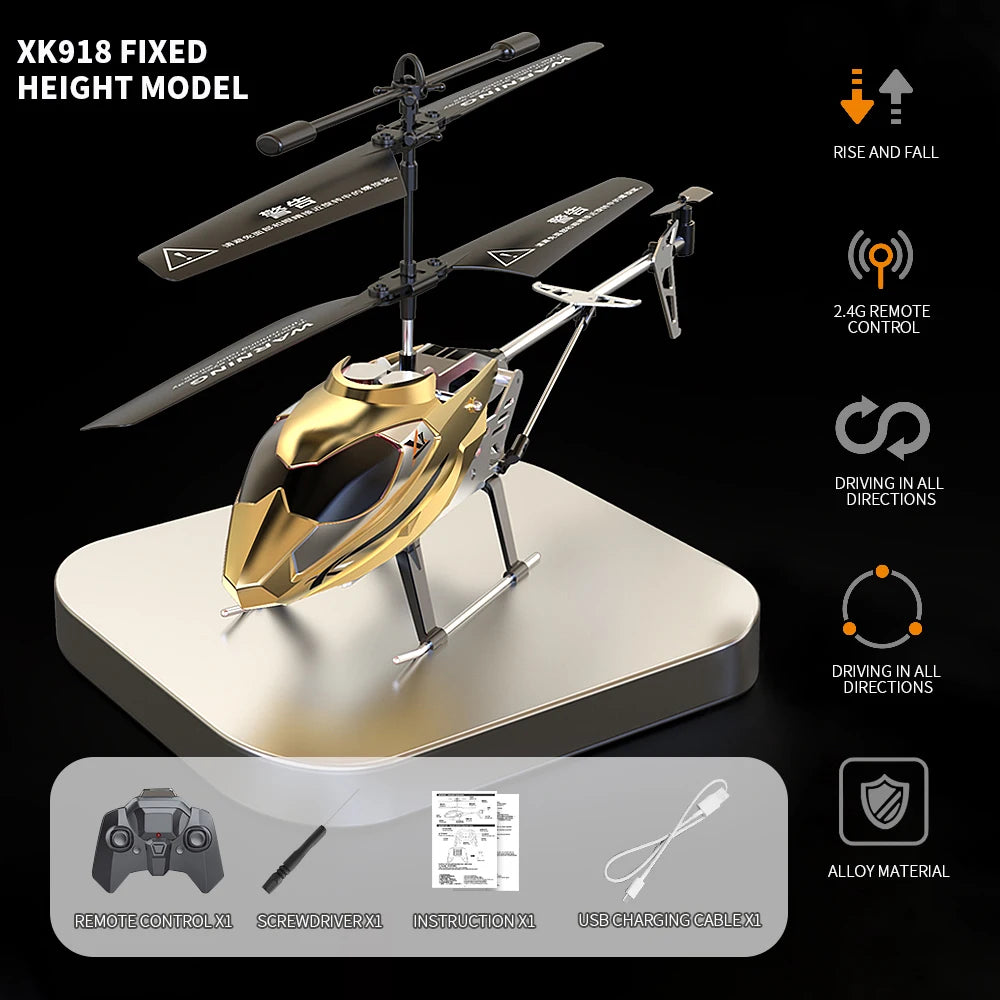 Drop-Resistant Alloy RC Helicopter