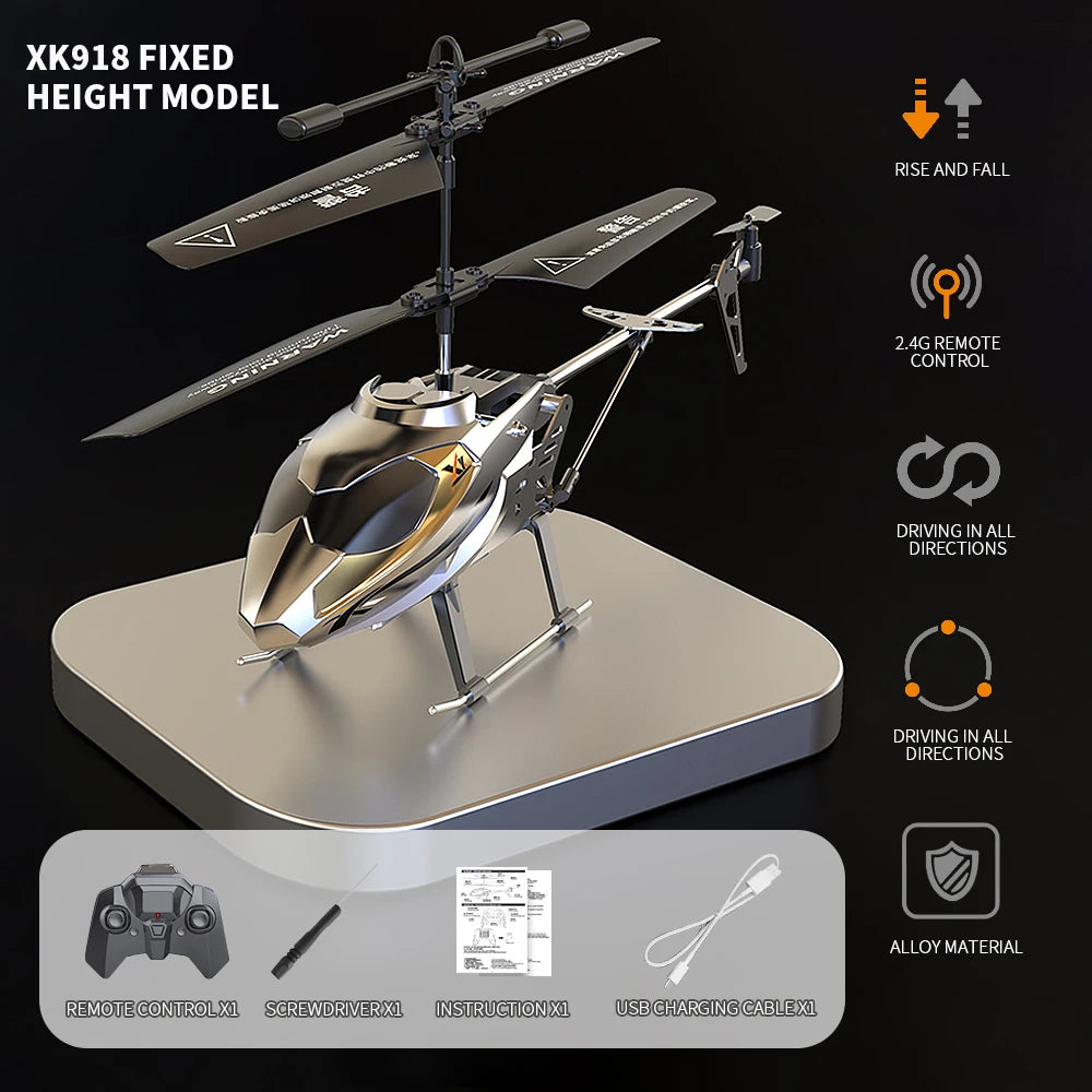 Drop-Resistant Alloy RC Helicopter