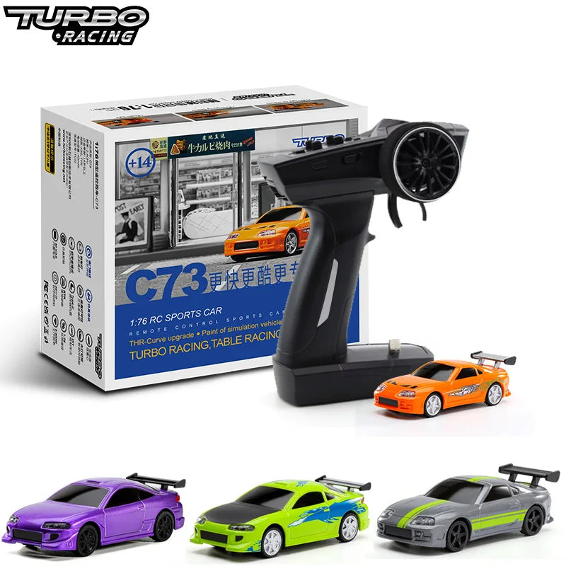 1:76 Turbo Drift RC Car | Compact High-Speed Racer