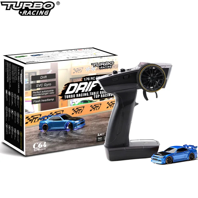 1:76 Turbo Drift RC Car | Compact High-Speed Racer