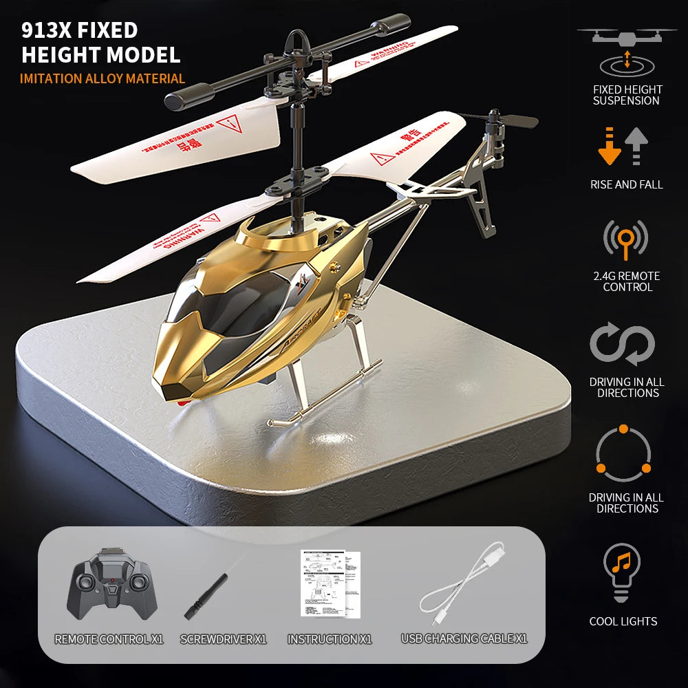 Drop-Resistant Alloy RC Helicopter