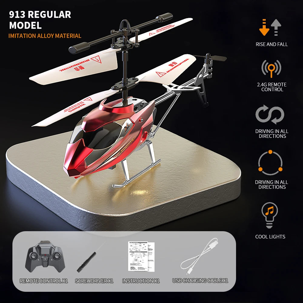 Drop-Resistant Alloy RC Helicopter